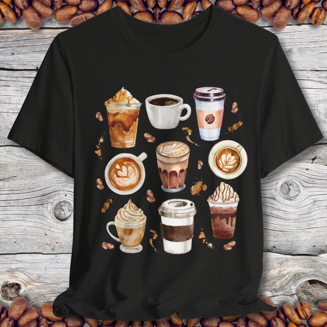 Coffee Lover's  Coffee Collage T-Shirt