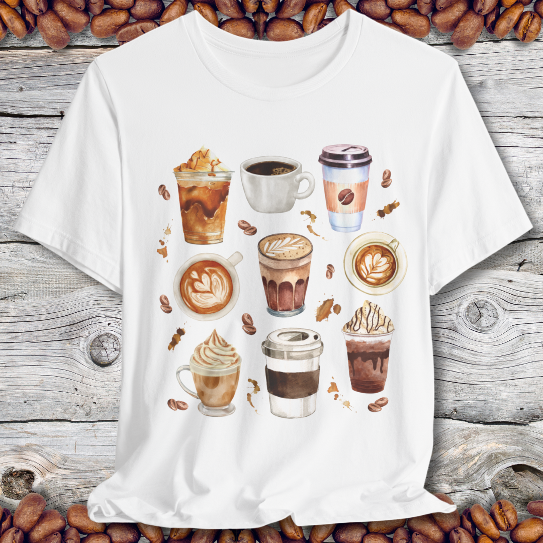 Coffee Lover's  Coffee Collage T-Shirt