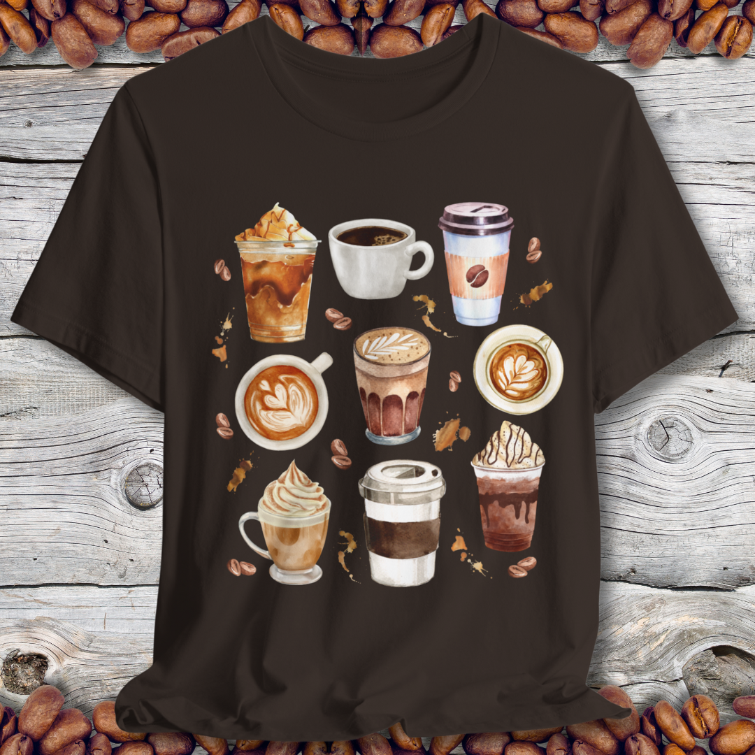 Coffee Lover's  Coffee Collage T-Shirt