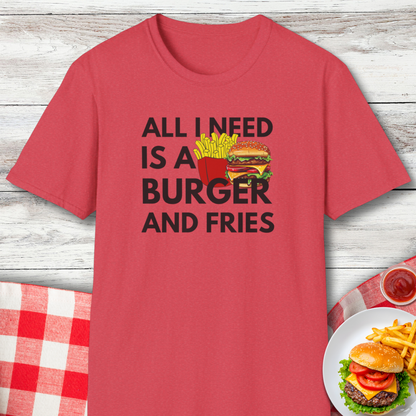 Burger and Fries Funny Food Lover T-Shirt