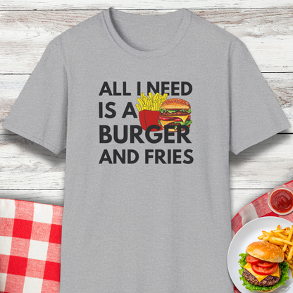 Burger and Fries Funny Food Lover T-Shirt