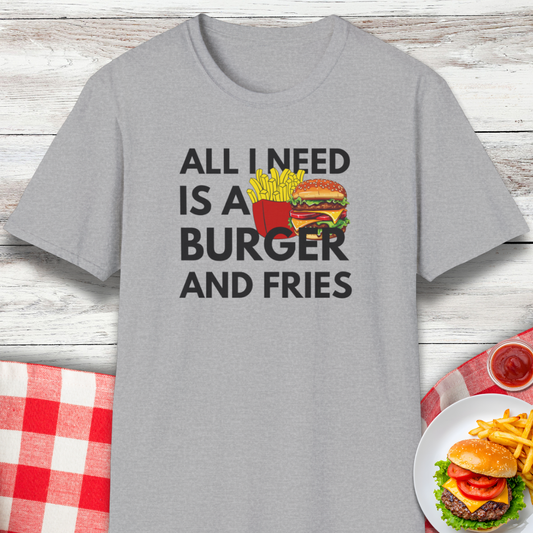 Burger and Fries Funny Food Lover T-Shirt