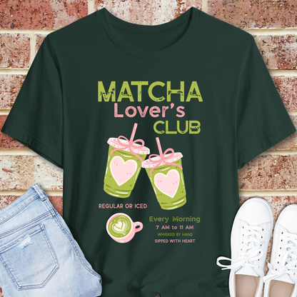 Matcha Lover's Club Tee — Cute Green Tea Graphic T‑Shirt
