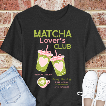 Matcha Lover's Club Tee — Cute Green Tea Graphic T‑Shirt