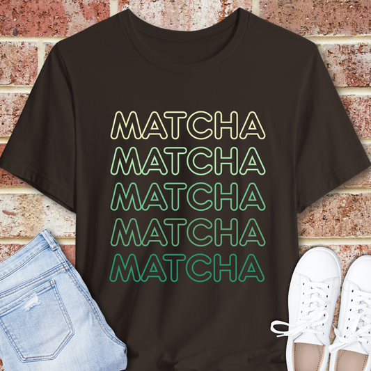 Matcha Stack T‑Shirt — Retro Green Tea Graphic Tee