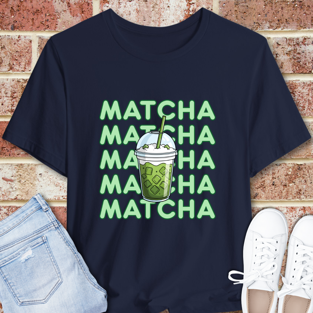 Matcha Repeat Graphic T-Shirt – Iced Matcha Drink Tee