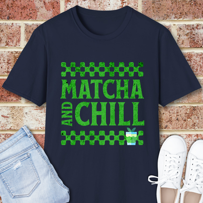 Matcha and Chill T-Shirt — Green Tea Lover Retro Graphic Tee