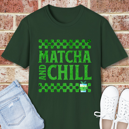Matcha and Chill T-Shirt — Green Tea Lover Retro Graphic Tee