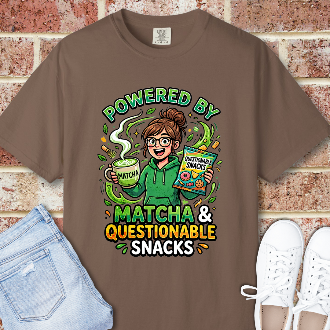 Powered By Matcha & Questionable Snacks T-Shirt
