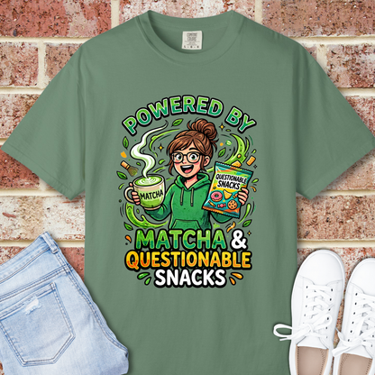 Powered By Matcha & Questionable Snacks T-Shirt