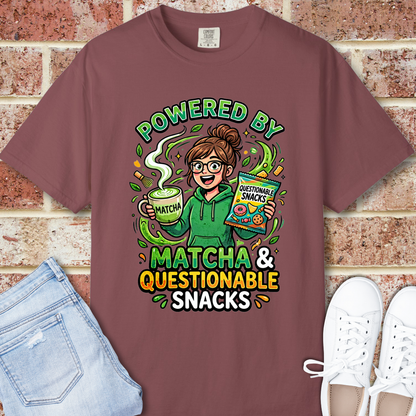 Powered By Matcha & Questionable Snacks T-Shirt