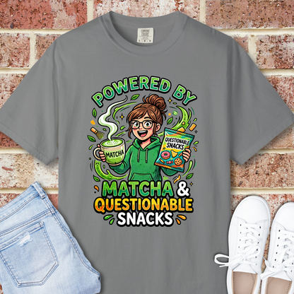Powered By Matcha & Questionable Snacks T-Shirt
