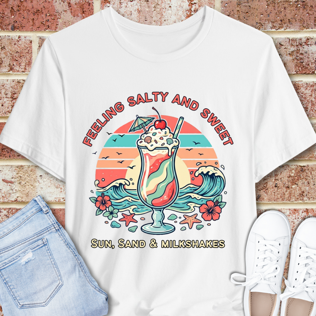 Feeling Salty and Sweet Tee — Sun, Sand & Milkshakes Graphic T-Shirt