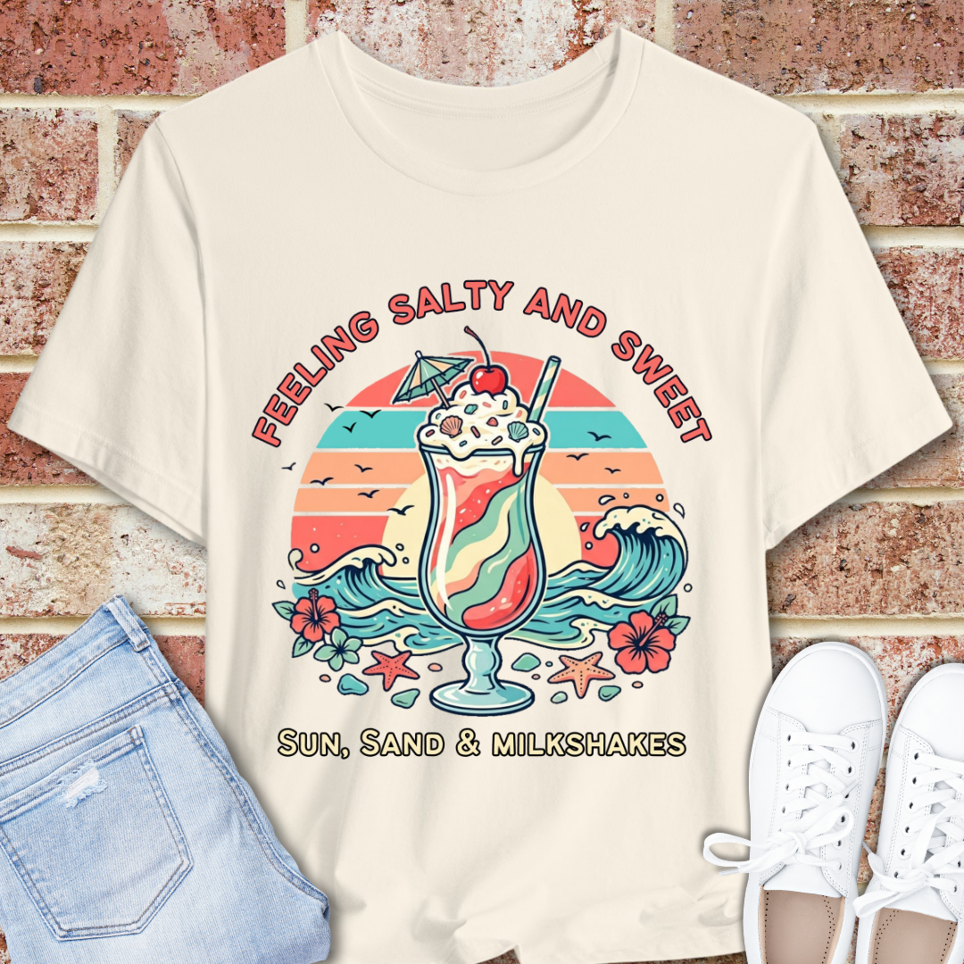 Feeling Salty and Sweet Tee — Sun, Sand & Milkshakes Graphic T-Shirt