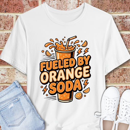 Fueled By Orange Soda T-Shirt — Retro Soda Pop Graphic Tee