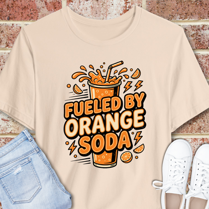 Fueled By Orange Soda T-Shirt — Retro Soda Pop Graphic Tee