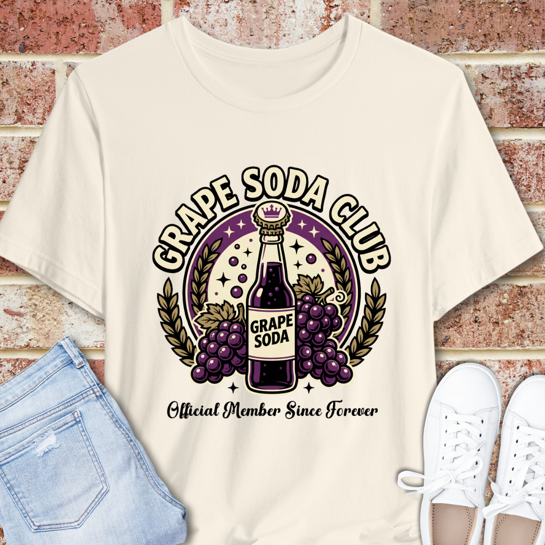 Grape Soda Club Tee — Vintage Soda Bottle Graphic T-Shirt