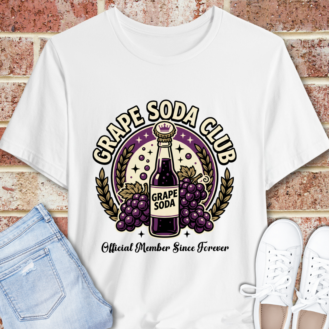 Grape Soda Club Tee — Vintage Soda Bottle Graphic T-Shirt