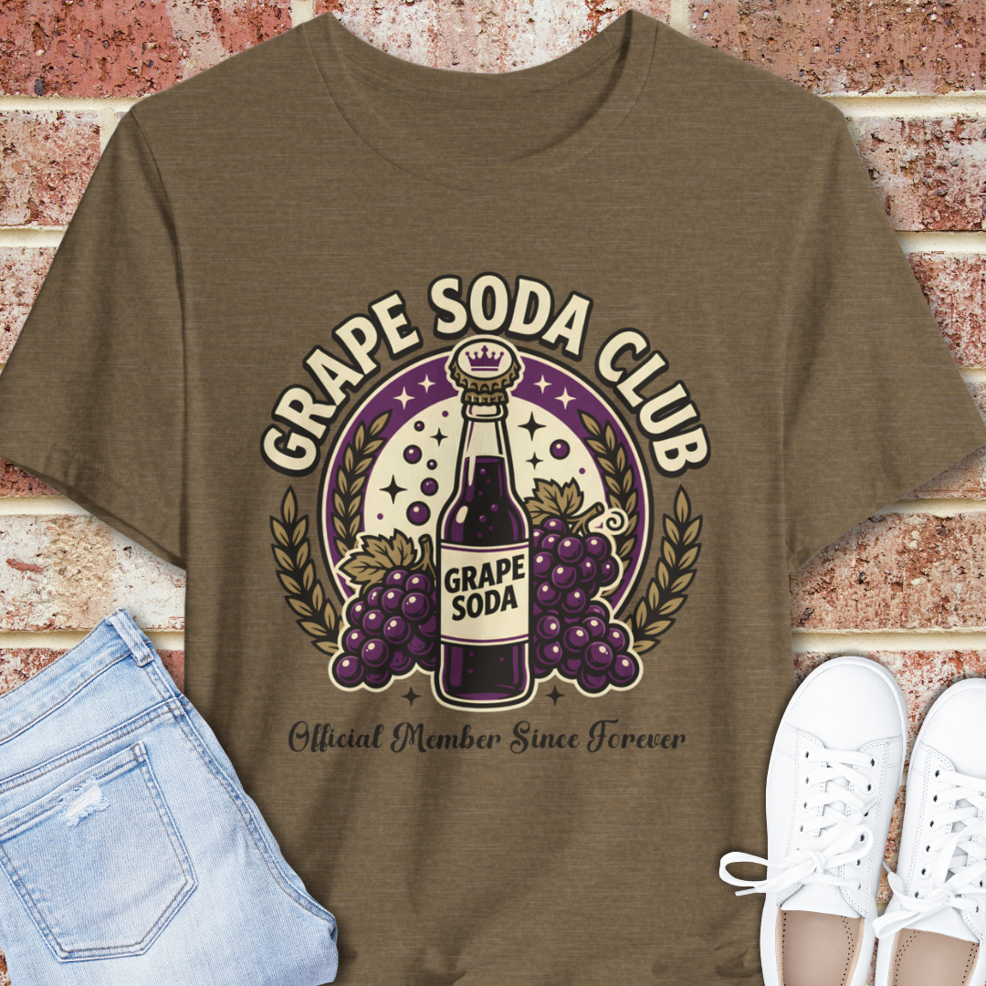 Grape Soda Club Tee — Vintage Soda Bottle Graphic T-Shirt