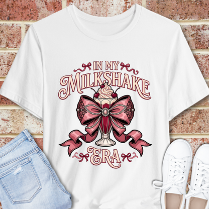 In My Milkshake Era Tee — Vintage Coquette Pink Bow Graphic T-Shirt
