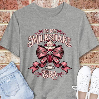 In My Milkshake Era Tee — Vintage Coquette Pink Bow Graphic T-Shirt