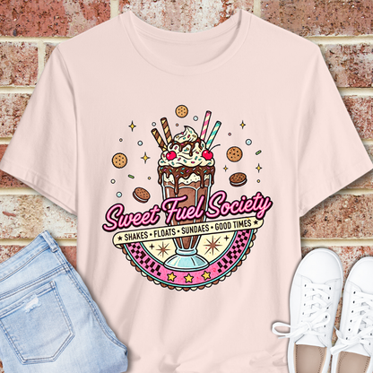 Sweet Fuel Society Tee – Vintage Milkshake Graphic T-Shirt