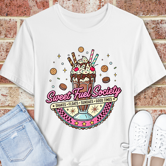 Sweet Fuel Society Tee – Vintage Milkshake Graphic T-Shirt