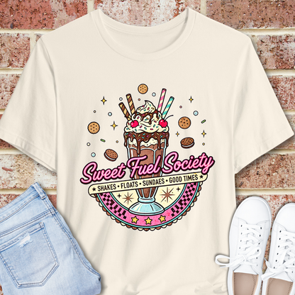 Sweet Fuel Society Tee – Vintage Milkshake Graphic T-Shirt