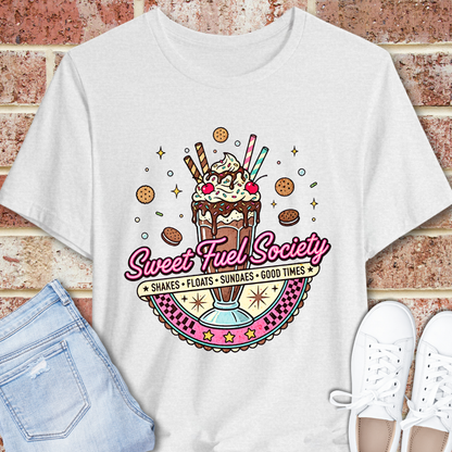 Sweet Fuel Society Tee – Vintage Milkshake Graphic T-Shirt