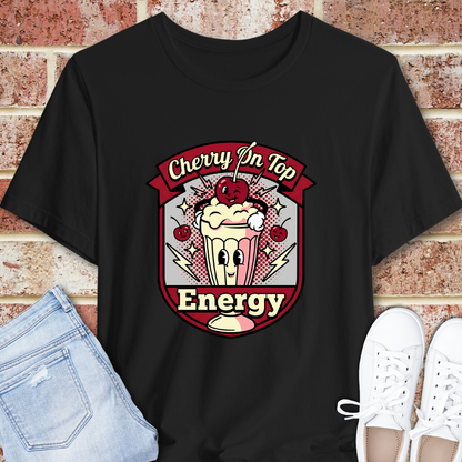 Cherry On Top Energy T-Shirt — Retro Soda Float Graphic Tee