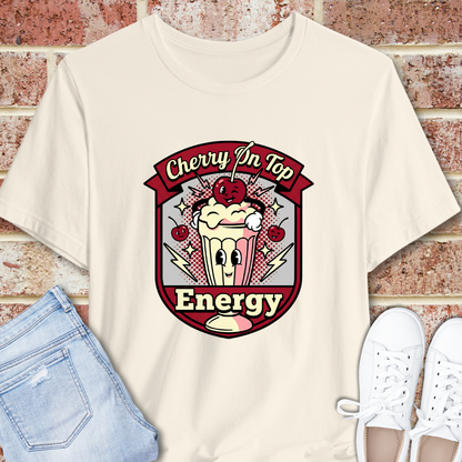 Cherry On Top Energy T-Shirt — Retro Soda Float Graphic Tee