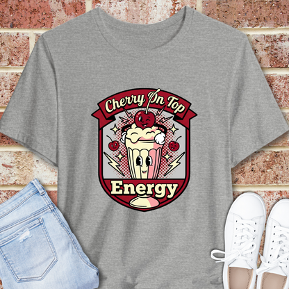 Cherry On Top Energy T-Shirt — Retro Soda Float Graphic Tee