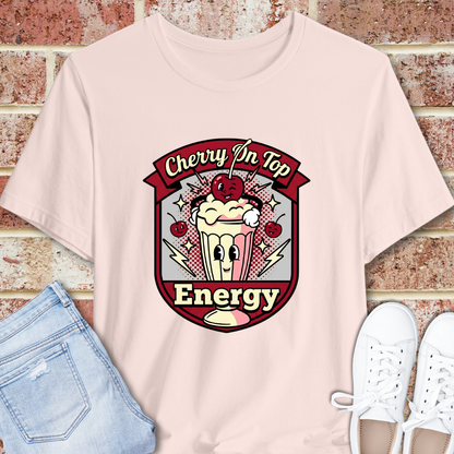 Cherry On Top Energy T-Shirt — Retro Soda Float Graphic Tee