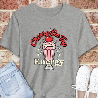 Cherry On Top Energy T‑Shirt — Retro Milkshake Graphic Tee