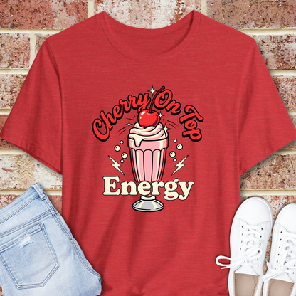 Cherry On Top Energy T‑Shirt — Retro Milkshake Graphic Tee