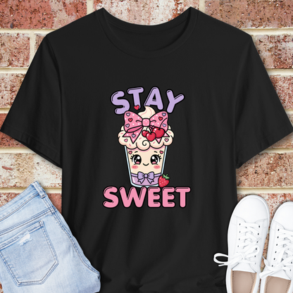Stay Sweet Cute Kawaii Milkshake T-Shirt