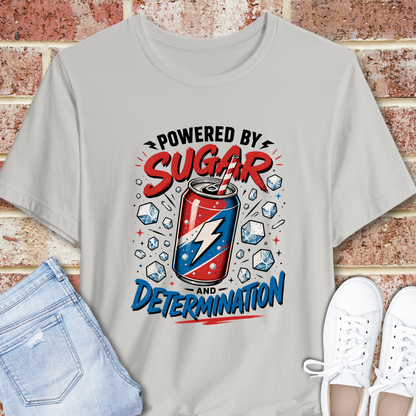 Powered by Sugar and Determination Soda Can Graphic T-Shirt