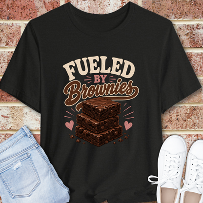 Fueled By Brownies Graphic T-Shirt, Brownie Lover Gift